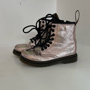 Girls pink metallic Doc Martens, size 11 toddler.